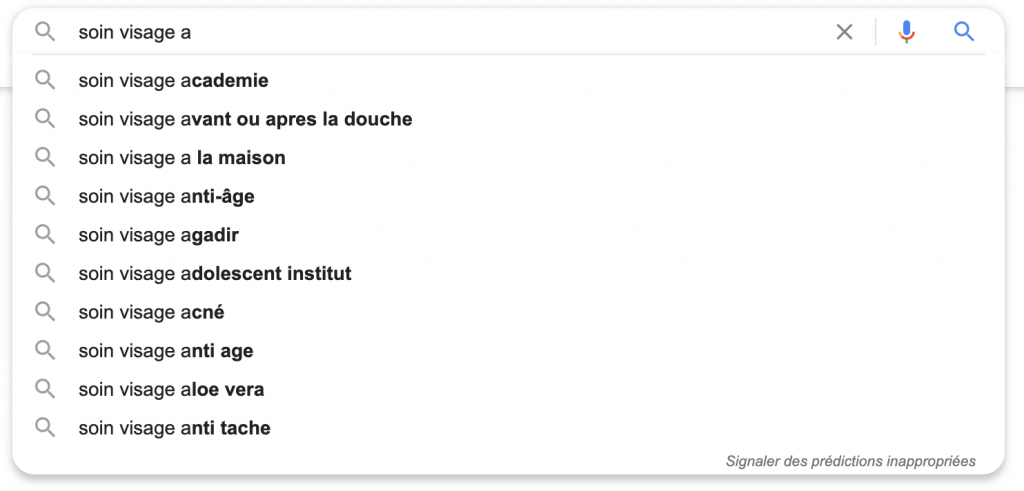 Recherches google pour trouver des idées
